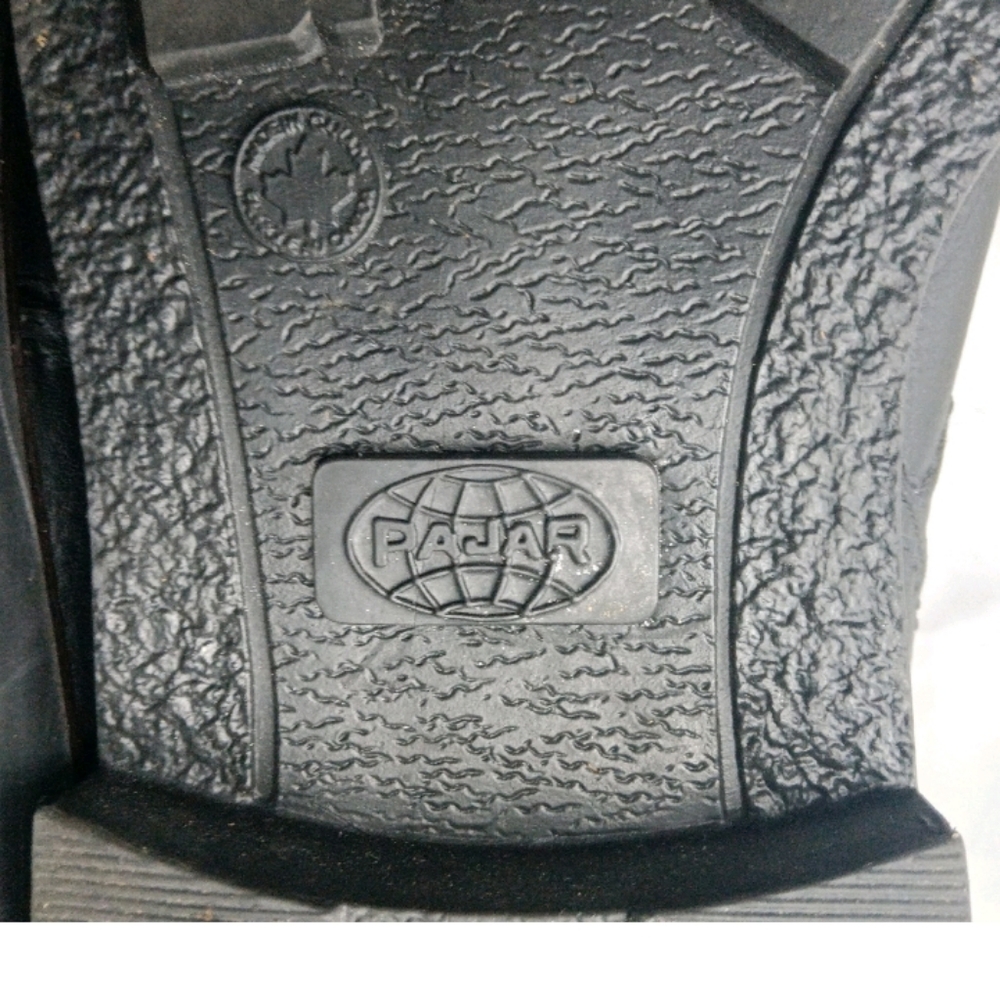 Pajar Canada Black Leather Boots Men's Size 10.5 Genuine Shearling Lining - Picture 8 of 9